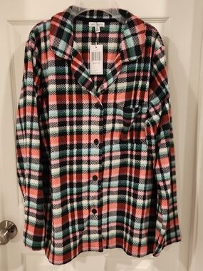 Vera Bradley Cozy Pajama PJ Top In Ribbons Plaid Size XL NWT MSRP $48.00 Soft